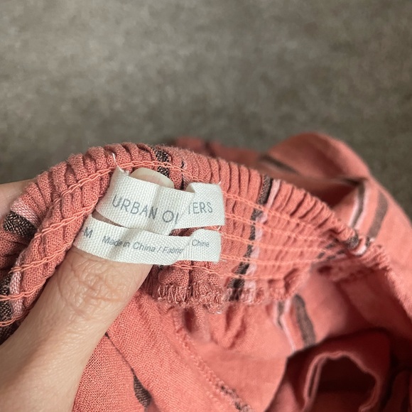 Urban Outfitters Linen Striped Button Detail Jumpsuit Flare Leg - Picture 6 of 7